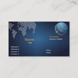 Modern Blue Abstrakt World Business Card kundenspe Visitenkarte