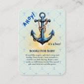 Modern Blue Ahoy! Anchor Nautical Baby Dusche Begleitkarte (Vorderseite)