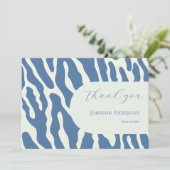 Modern blue and cream abstract Pattern graduation Dankeskarte (Stehend Vorderseite)