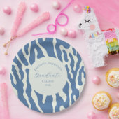 Modern blue and cream abstract Pattern graduation Pappteller (Party)