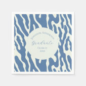 Modern blue and cream abstract Pattern graduation Serviette (Vorderseite)