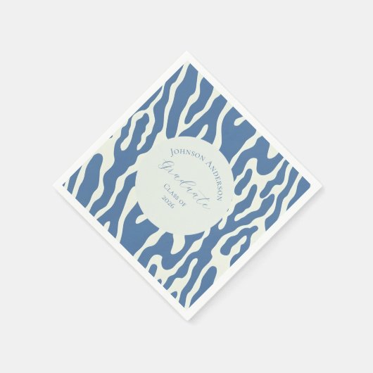 Modern blue and cream abstract Pattern graduation Serviette (Ecke)