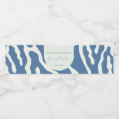 Modern blue and cream abstract Pattern graduation Wasserflaschenetikett (Einzelnes Label)