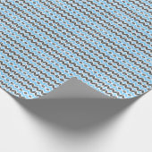 Modern Blue and Dark Gray Herringbone Geometric Geschenkpapier (Ecke)