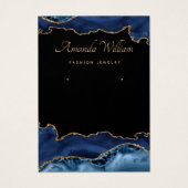 Modern Blue and Gold Agar Ohrring-Display-Karte (Vorderseite)