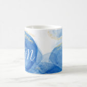 Modern Blue and Gold Alcohol Ink Art Individuelle Kaffeetasse (Mittel)