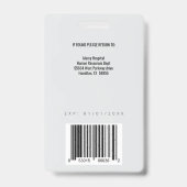 Modern Blue and Gray Employee ID Abzeichen Ausweis (Rückseite)