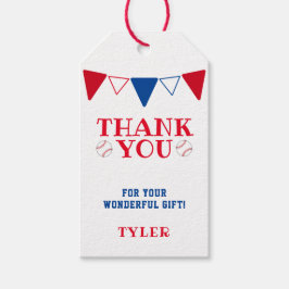 Modern Blue and Red Baseball Vielen Dank für Ihre  Geschenkanhänger