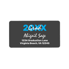 Modern Blue and White Abschluss Address Adressaufkleber