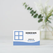 Modern Blue and White Window Cleaning Visitenkarte (Stehend Vorderseite)