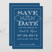 Modern Blue Ankündigung Datum freihalten (Vorne/Hinten)