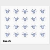 Modern Blue Ant Line Art Illustration Sticker (Blatt)