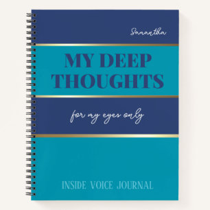 Modern Blue Aquamarin Gold Trendy My Eyes Only Jou Notizblock