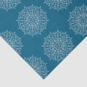 Modern Blue Aquamarin White Mandala Boho Decoupage Seidenpapier (Ausschnitt)