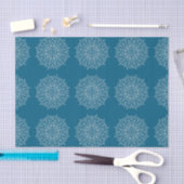Modern Blue Aquamarin White Mandala Boho Decoupage Seidenpapier (Handwerk)