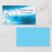 Modern Blue Art Deco Beruflich Visitenkarte (Vorne/Hinten)