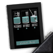 Modern Blue Artist Pessimist Optimist Sketchbook Notizblock