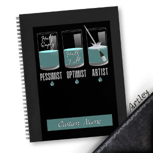 Modern Blue Artist Pessimist Optimist Sketchbook Notizblock
