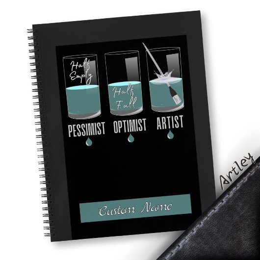 Modern Blue Artist Pessimist Optimist Sketchbook Notizblock