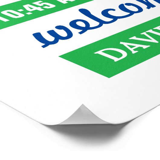 Modern Blue Baby Boy Photo Birth Announcement Poster (Ecke)