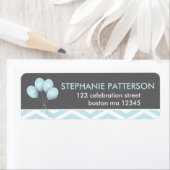 Modern Blue Balloon Return Address Label (Insitu)