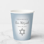 Modern Blue Bar Mitzvah Simple Star of David  Pappbecher (Rückseite)