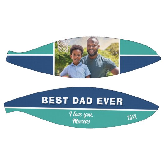 Modern Blue Best Vater Ever Foto Pater Basketball (Panele)