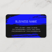 Modern Blue Black Brush Stroke Paint Visitenkarte (Rückseite)