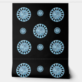 Modern Blue Black Circle Geometric Pattern Tapete