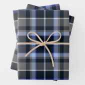 Modern Blue Black Kariert Tartan Pattern Geschenkpapier Set (Beispiel)