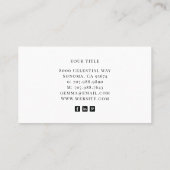 Modern Blue Black Monogram Feminine Script Name Visitenkarte (Rückseite)