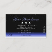 Modern Blue Black Ombre Sparkor Diamonds Monogram Visitenkarte (Rückseite)