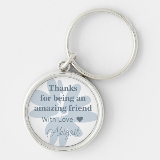 Modern Blue Blume Vielen Dank, Schlüsselanhänger (Vorne)