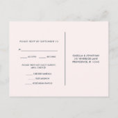 Modern Blue Blush Rsvp Trendy Script Meal Choice Einladungspostkarte (Rückseite)