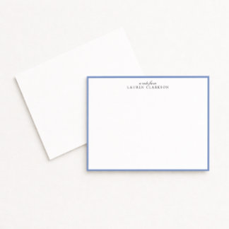 Modern Blue Border Personalized Note Card Einladung