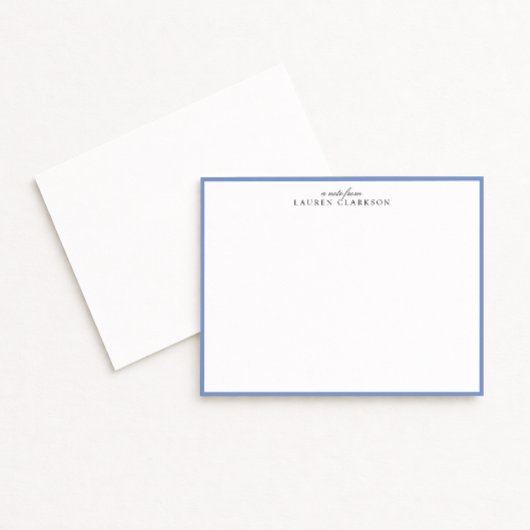 Modern Blue Border Personalized Note Card Einladung