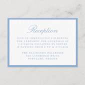 Modern Blue Border Wedding Reception Begleitkarte (Vorderseite)