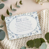 Modern Blue Botanical Recipe for the Bride Floral Begleitkarte