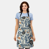 Modern Blue Botanical Spring All-Over Print Apron Schürze (Getragen)