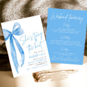 Modern Blue Bow Bachelorette Weekend Tour Einladung