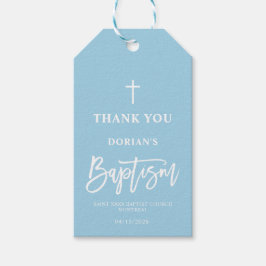 Modern Blue Boy | Taufe | Vielen Dank für Ihre Unt Geschenkanhänger