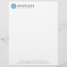 Modern Blue Broom Logo Cleaning Service Briefbogen