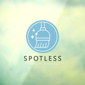 Modern Blue Broom Logo Cleaning Service Fensteraufkleber (Blatt 3)