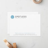 Modern Blue Broom Logo Cleaning Service Mitteilungskarte (Vorderseite/Rückseite Beispiel)