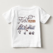 Modern Blue Brown Wüste Erste Rodeo 1. Geburtstag Baby T-shirt (Rückseite)