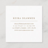 Modern Blue Brush zieht Gold Frame Square in den S Quadratische Visitenkarte (Rückseite)