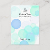 Modern Blue Bubbles White Oops Display Card Visitenkarte (Vorderseite)