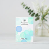 Modern Blue Bubbles White Oops Display Card Visitenkarte (Stehend Vorderseite)