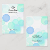 Modern Blue Bubbles White Oops Display Card Visitenkarte (Vorne/Hinten)