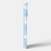 Modern Blue Buffalo Karo iPhone Case mit Name (Rückseite / Rechts)